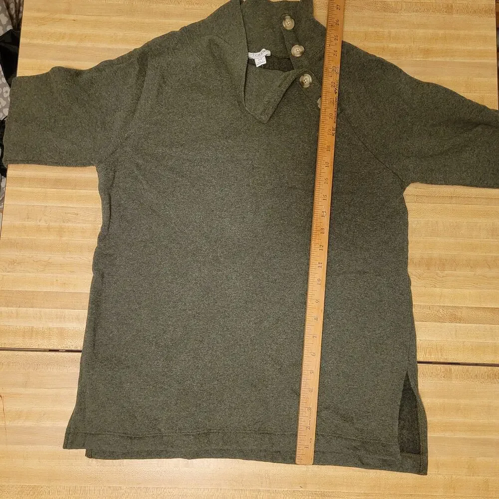J.Crew Women's XS Button Cowl Neck Sweater Soft Knit Cozy Pullover